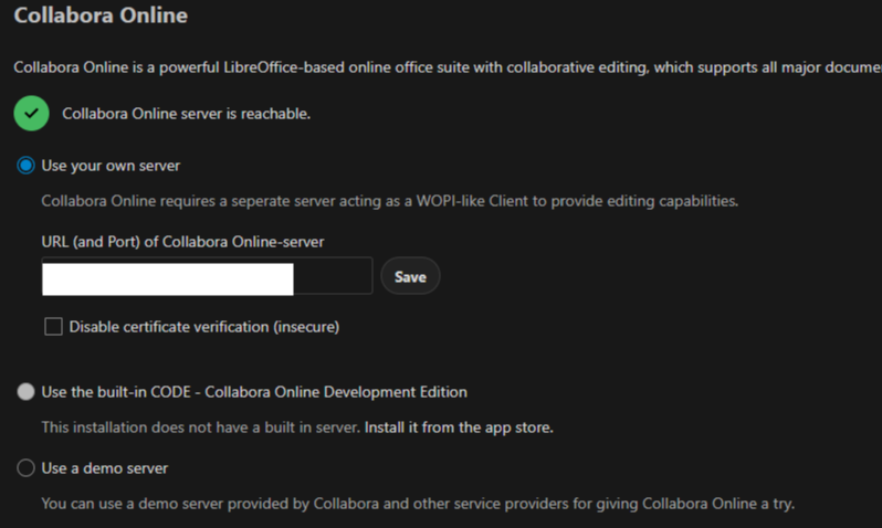 installing collabora code on nextcloud