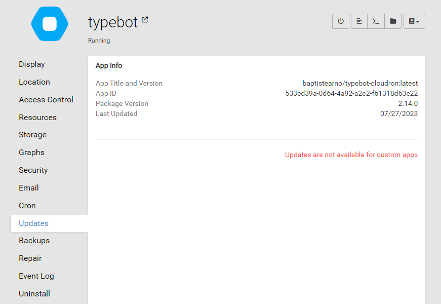 Typebot - Cloudron Docs